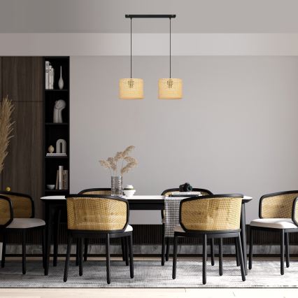 Luster na sajli ALBA 2xE27/15W/230V ratan/crno