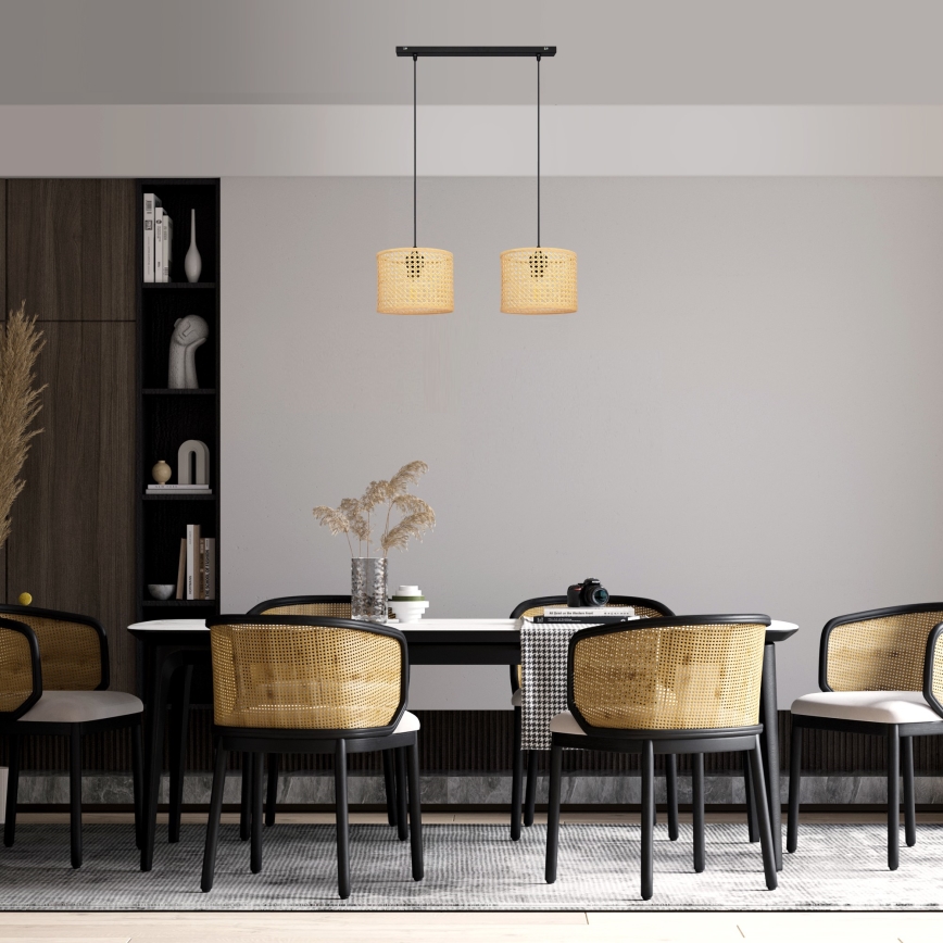 Luster na sajli ALBA 2xE27/15W/230V ratan/crno