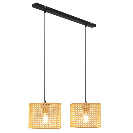 Luster na sajli ALBA 2xE27/15W/230V ratan/crno