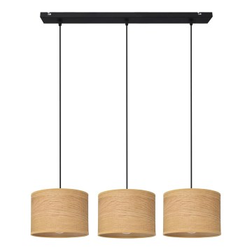 Luster na sajli ALBA 3xE27/15W/230V braon/crno