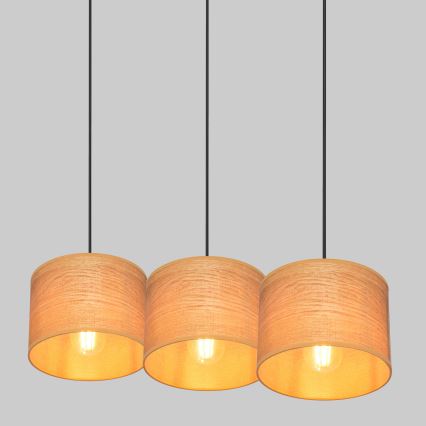 Luster na sajli ALBA 3xE27/15W/230V braon/crno