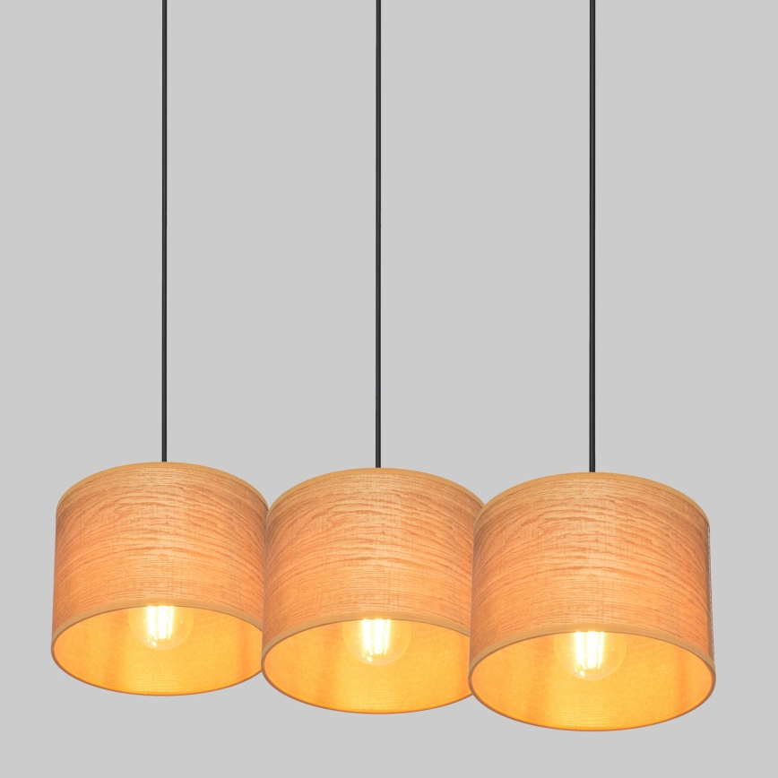 Luster na sajli ALBA 3xE27/15W/230V braon/crno