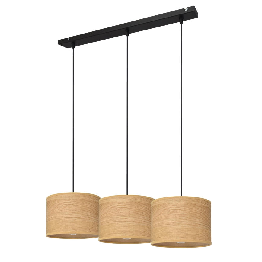 Luster na sajli ALBA 3xE27/15W/230V braon/crno