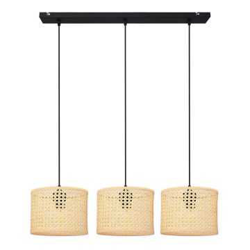 Luster na sajli ALBA 3xE27/15W/230V ratan/crno