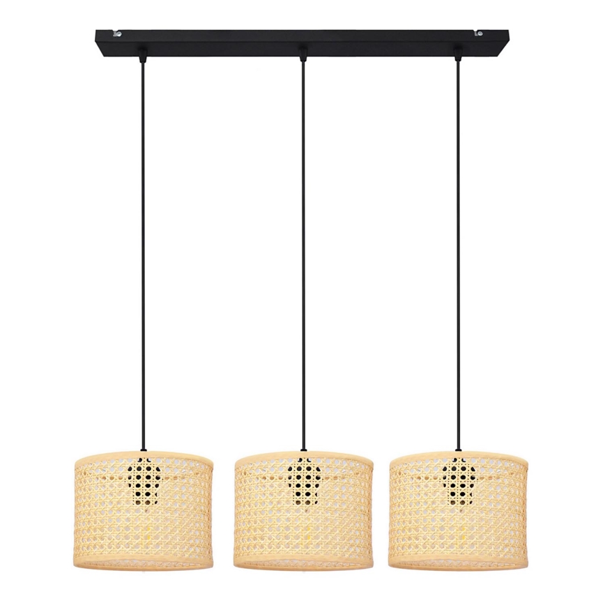 Luster na sajli ALBA 3xE27/15W/230V ratan/crno