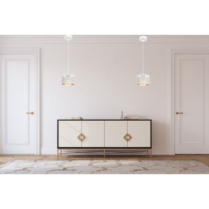 Luster na sajli ALDO 1xE27/60W/230V pr. 15 cm bela