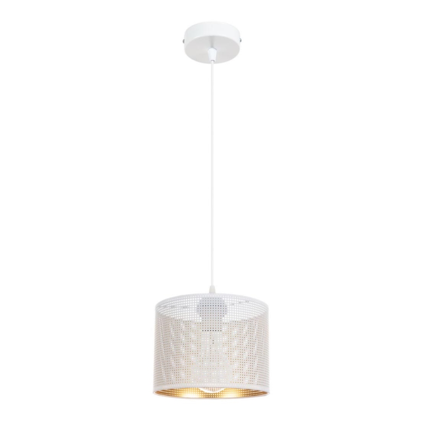 Luster na sajli ALDO 1xE27/60W/230V pr. 20 cm bela
