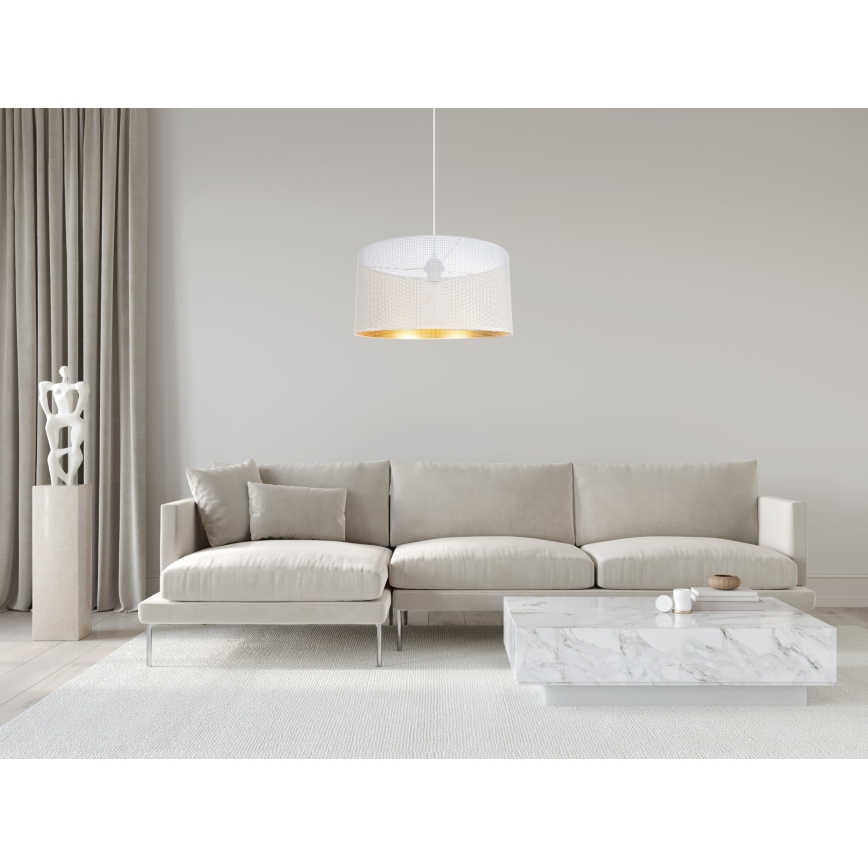 Luster na sajli ALDO 1xE27/60W/230V pr. 40 cm bela