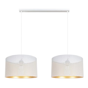 Luster na sajli ALDO 2xE27/60W/230V bela