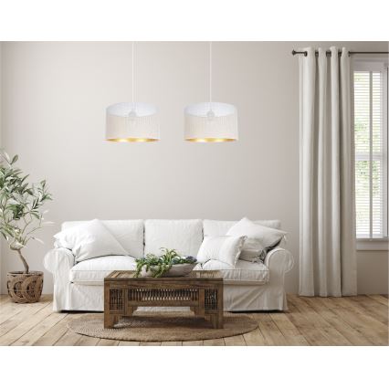 Luster na sajli ALDO 2xE27/60W/230V bela