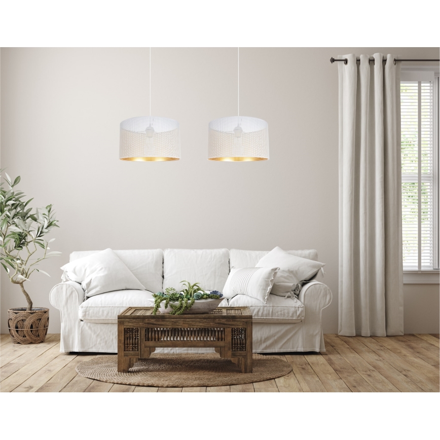 Luster na sajli ALDO 2xE27/60W/230V bela