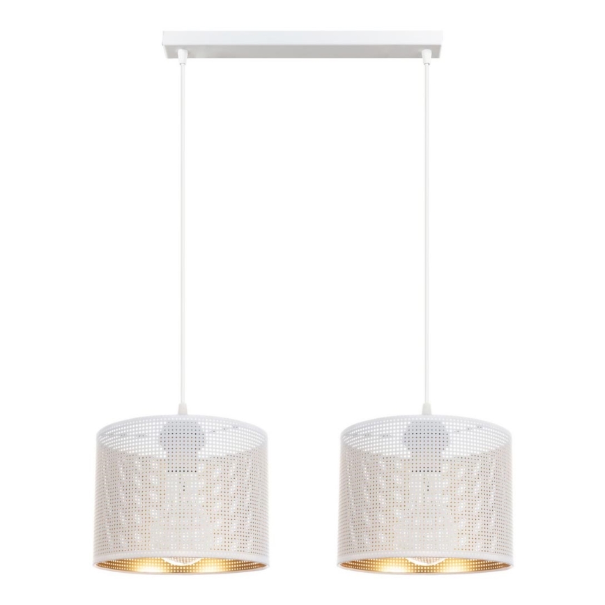 Luster na sajli ALDO 2xE27/60W/230V bela