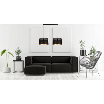 Luster na sajli ALDO 2xE27/60W/230V crno