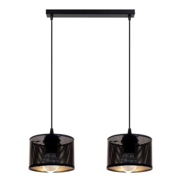 Luster na sajli ALDO 2xE27/60W/230V crno