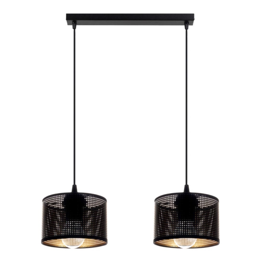 Luster na sajli ALDO 2xE27/60W/230V crno