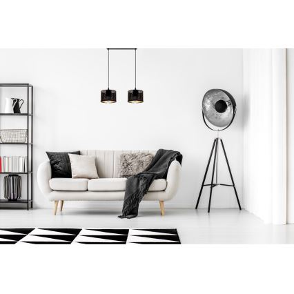Luster na sajli ALDO 2xE27/60W/230V crno