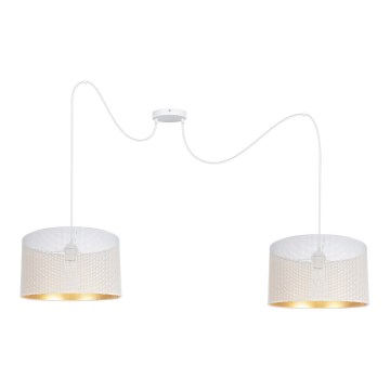 Luster na sajli ALDO 2xE27/60W/230V pauk bela
