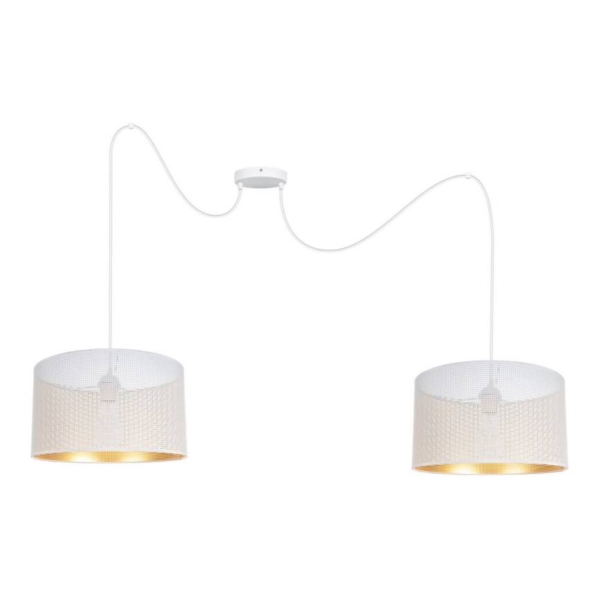 Luster na sajli ALDO 2xE27/60W/230V pauk bela