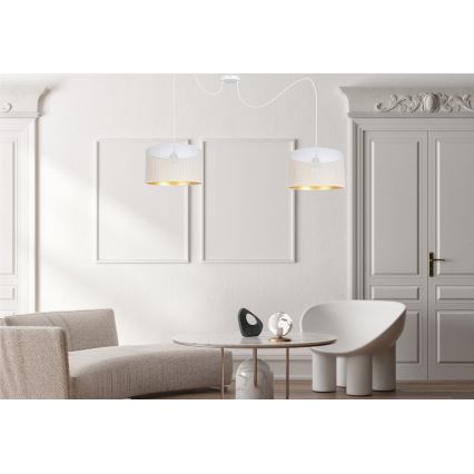Luster na sajli ALDO 2xE27/60W/230V pauk bela