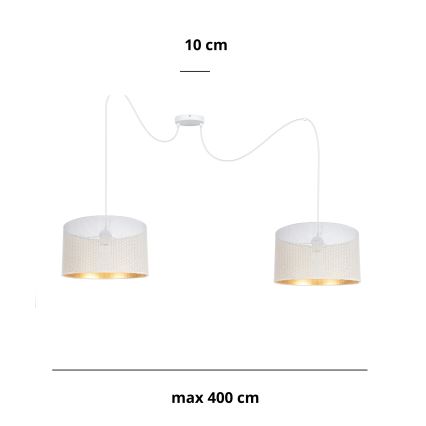 Luster na sajli ALDO 2xE27/60W/230V pauk bela