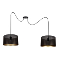 Luster na sajli ALDO 2xE27/60W/230V pauk crni
