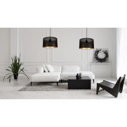 Luster na sajli ALDO 2xE27/60W/230V pauk crno
