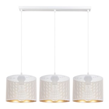 Luster na sajli ALDO 3xE27/60W/230V bela