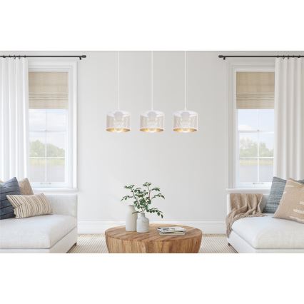 Luster na sajli ALDO 3xE27/60W/230V bela