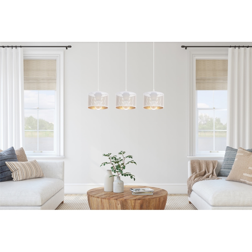 Luster na sajli ALDO 3xE27/60W/230V bela