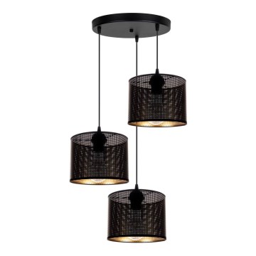 Luster na sajli ALDO 3xE27/60W/230V pr. 45 cm crno