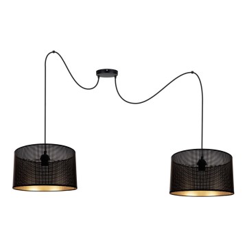 Luster na sajli ALDO Pauk 2xE27/60W/230V, crni