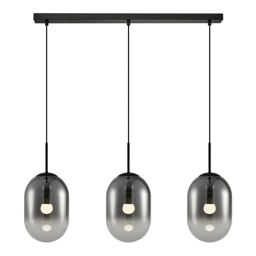 Luster na sajli ALIAS 3xE14/40W/230V crno/sivo