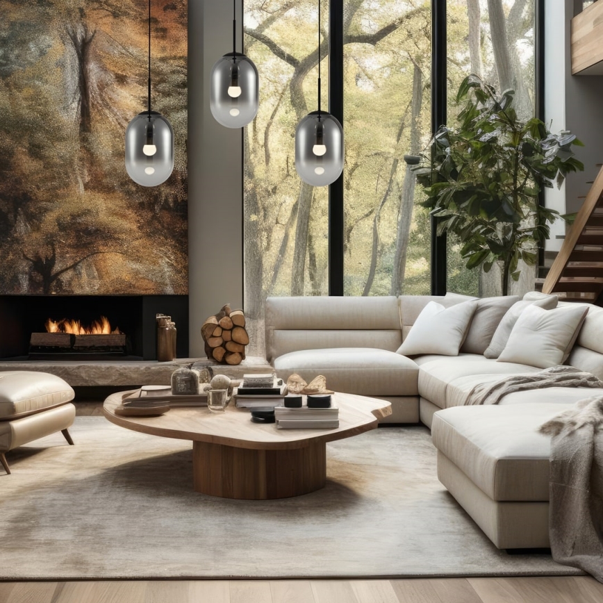 Luster na sajli ALIAS 3xE14/40W/230V crno/sivo