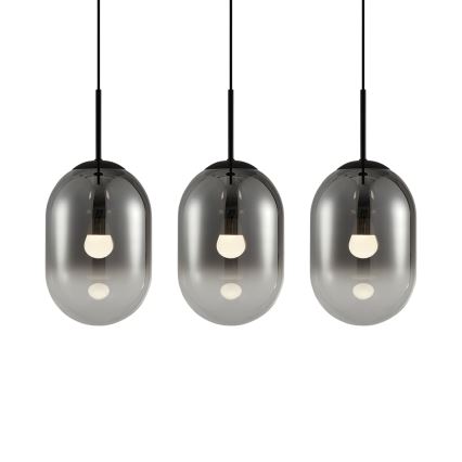 Luster na sajli ALIAS 3xE14/40W/230V crno/sivo