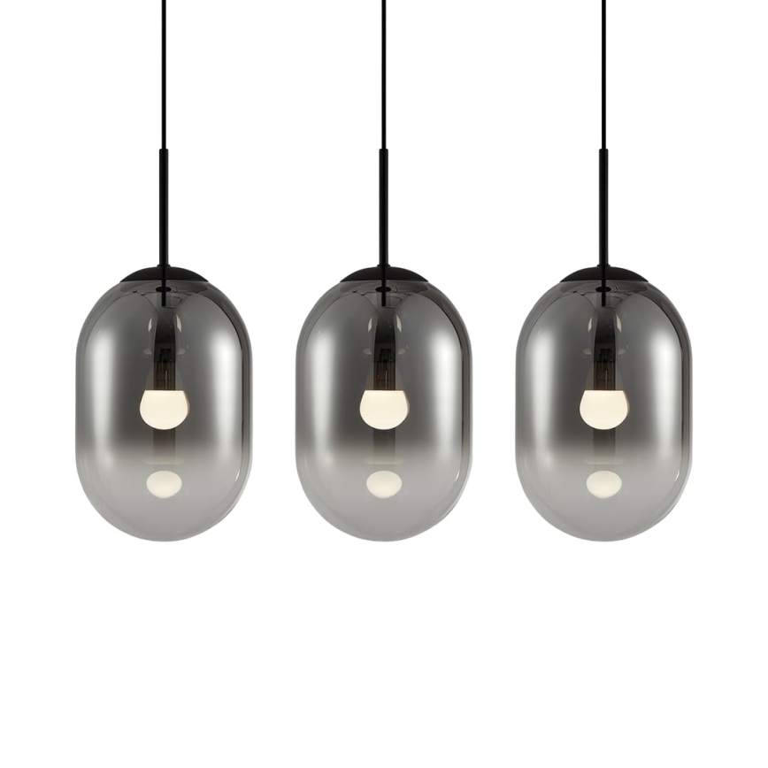 Luster na sajli ALIAS 3xE14/40W/230V crno/sivo