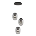 Luster na sajli ALIAS 3xE14/40W/230V crno/sivo