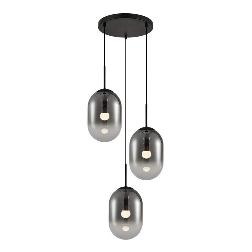 Luster na sajli ALIAS 3xE14/40W/230V crno/sivo