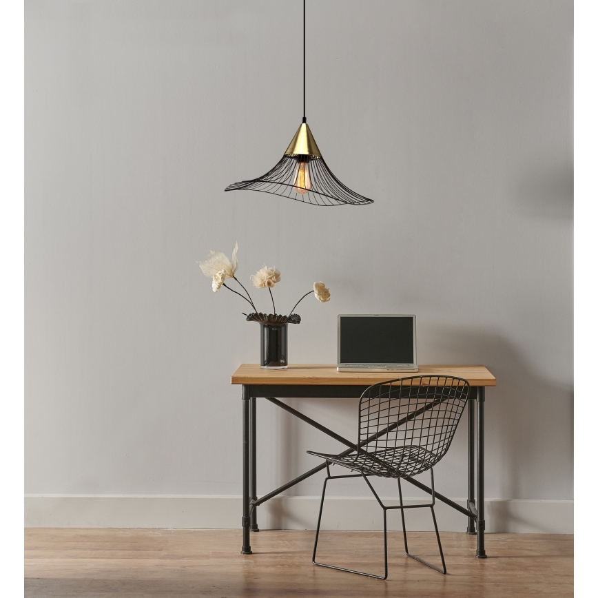 Luster na sajli ALURA 1xE27/60W/230V pr. 50 cm crno