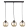 Luster na sajli AMBRE BLACK 3xE27/60W/230V crno/dimno braon