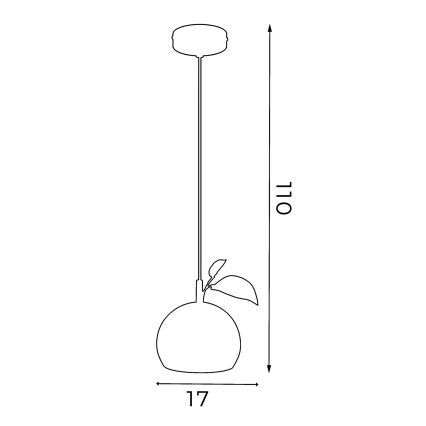 Luster na sajli APPLE 1xE27/15W/230V crveno