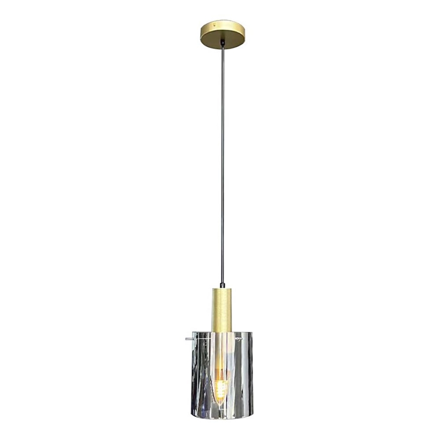 Luster na sajli ARCADIA 1xE27/60W/230V pr. 13 cm zlatna/dimno