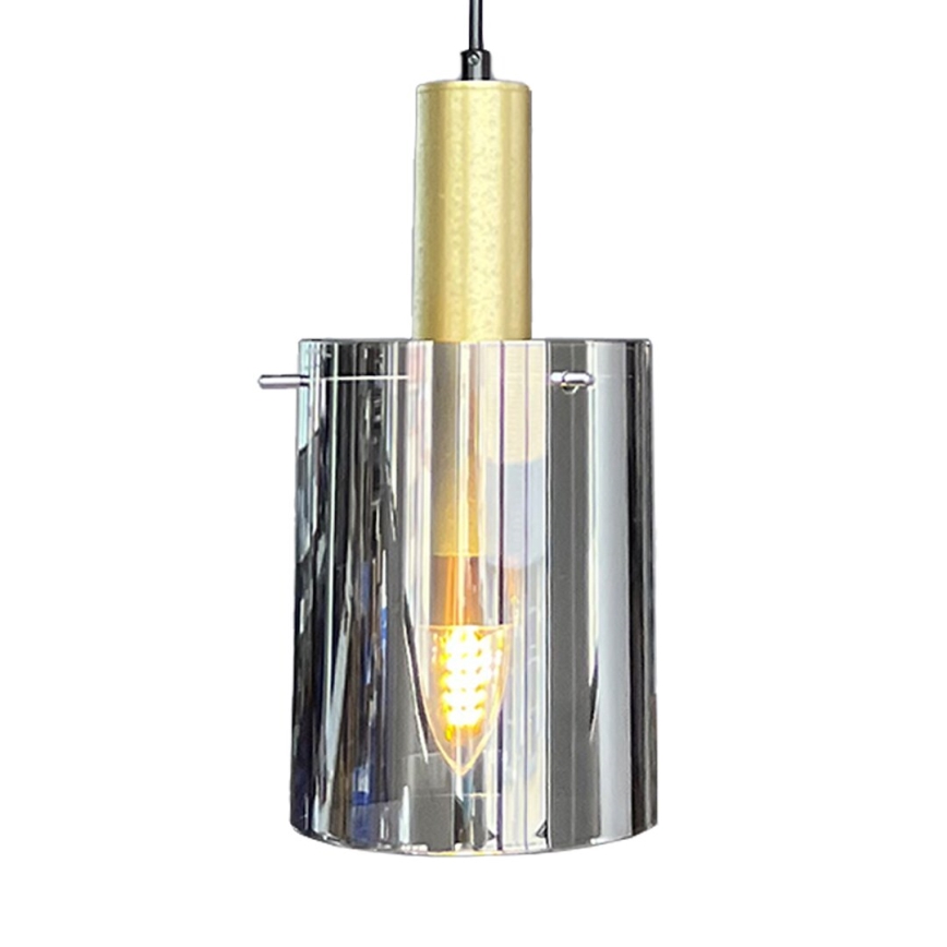 Luster na sajli ARCADIA 1xE27/60W/230V pr. 13 cm zlatna/dimno