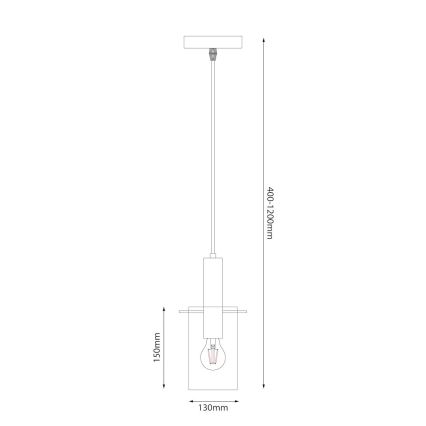 Luster na sajli ARCADIA 1xE27/60W/230V pr. 13 cm zlatna/dimno
