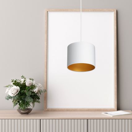 Luster na sajli ARDEN 1xE27/60W/230V pr. 18 cm bela/zlatna