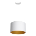 Luster na sajli ARDEN 1xE27/60W/230V pr. 25 cm bela/zlatna