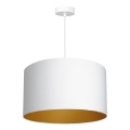 Luster na sajli ARDEN 1xE27/60W/230V pr. 40 cm bela/zlatna