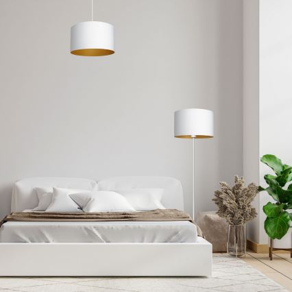 Luster na sajli ARDEN 1xE27/60W/230V pr. 40 cm bela/zlatna
