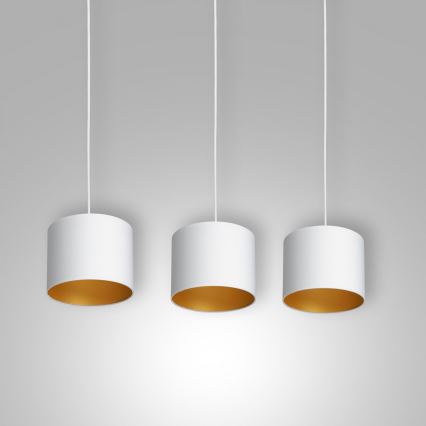 Luster na sajli ARDEN 3xE27/60W/230V bela/zlatna