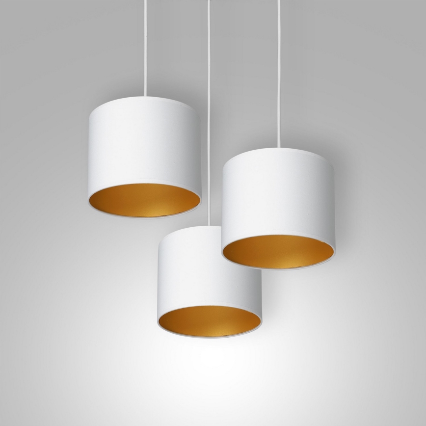 Luster na sajli ARDEN 3xE27/60W/230V bela/zlatna