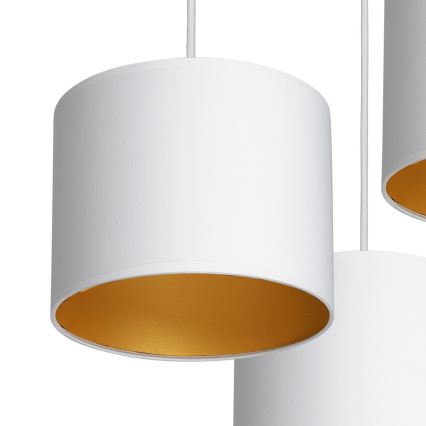 Luster na sajli ARDEN 3xE27/60W/230V bela/zlatna